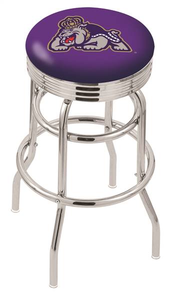  James Madison 25" Double-Ring Swivel Counter Stool with Chrome Finish  