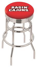  Louisiana-Lafayette 25" Double-Ring Swivel Counter Stool with Chrome Finish  