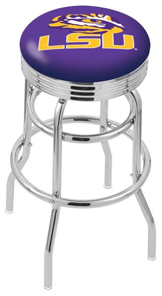  Louisiana State 25" Double-Ring Swivel Counter Stool with Chrome Finish  