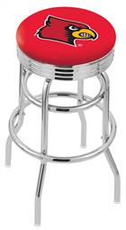  Louisville 25" Double-Ring Swivel Counter Stool with Chrome Finish  