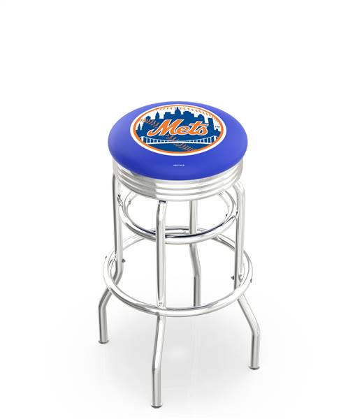  New York Mets 25" Doubleing Swivel Counter Stool with Chrome Finish  