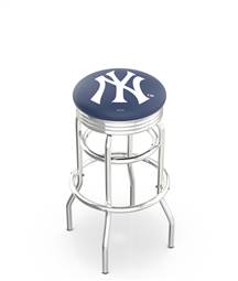  New York Yankees 25" Doubleing Swivel Counter Stool with Chrome Finish  