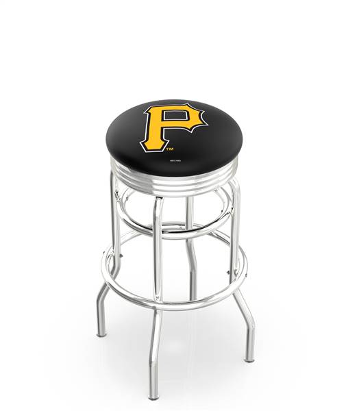  Pittsburgh Pirates 25" Doubleing Swivel Counter Stool with Chrome Finish  