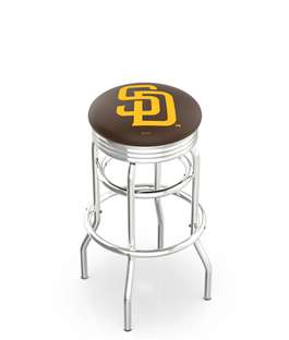  San Diego Padres 25" Doubleing Swivel Counter Stool with Chrome Finish  