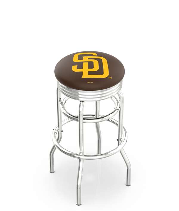  San Diego Padres 25" Doubleing Swivel Counter Stool with Chrome Finish  