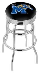  Memphis 25" Double-Ring Swivel Counter Stool with Chrome Finish  