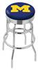  Michigan 25" Double-Ring Swivel Counter Stool with Chrome Finish  