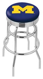  Michigan 25" Double-Ring Swivel Counter Stool with Chrome Finish  