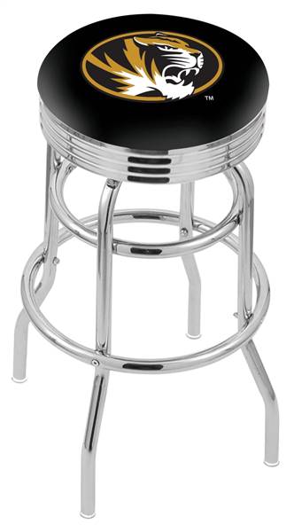  Missouri 25" Double-Ring Swivel Counter Stool with Chrome Finish  