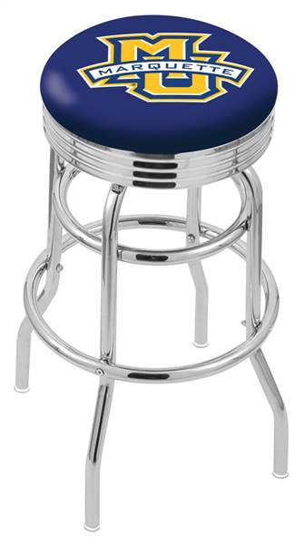  Marquette 25" Double-Ring Swivel Counter Stool with Chrome Finish  