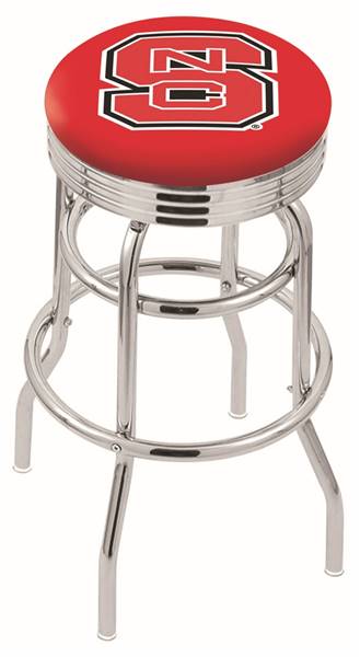  North Carolina State 25" Double-Ring Swivel Counter Stool with Chrome Finish  