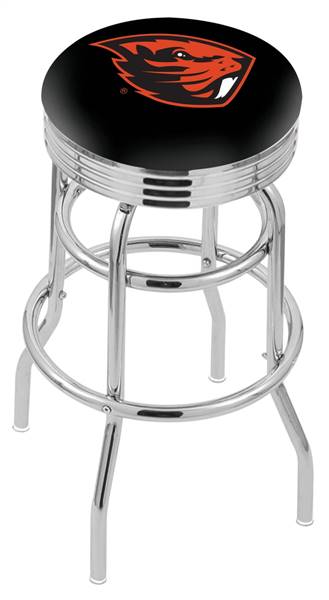  Oregon State 25" Double-Ring Swivel Counter Stool with Chrome Finish  