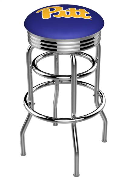  Pitt 25" Double-Ring Swivel Counter Stool with Chrome Finish  
