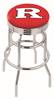  Rutgers 25" Double-Ring Swivel Counter Stool with Chrome Finish  