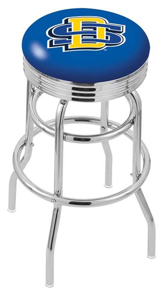  South Dakota State 25" Double-Ring Swivel Counter Stool with Chrome Finish  