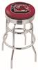  South Carolina 25" Double-Ring Swivel Counter Stool with Chrome Finish  