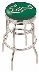  South Florida 25" Double-Ring Swivel Counter Stool with Chrome Finish  