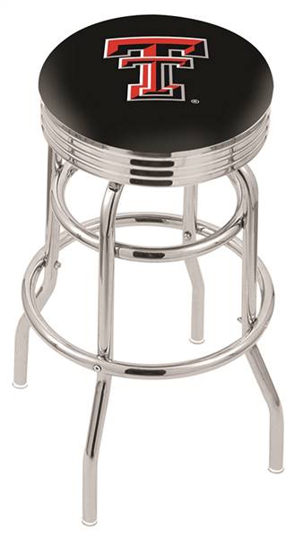  Texas Tech 25" Double-Ring Swivel Counter Stool with Chrome Finish  