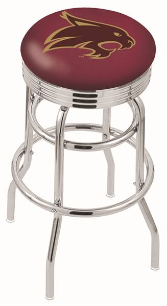  Texas State 25" Double-Ring Swivel Counter Stool with Chrome Finish  