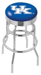  Kentucky "UK" 25" Double-Ring Swivel Counter Stool with Chrome Finish  