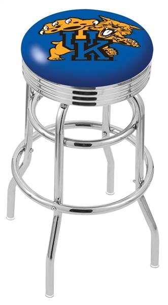  Kentucky "Wildcat" 25" Double-Ring Swivel Counter Stool with Chrome Finish  