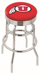  Utah 25" Double-Ring Swivel Counter Stool with Chrome Finish  