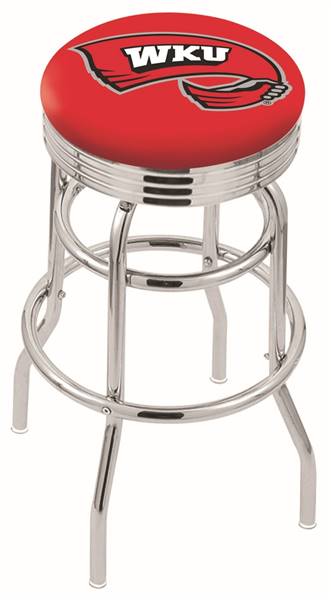  Western Kentucky 25" Double-Ring Swivel Counter Stool with Chrome Finish  