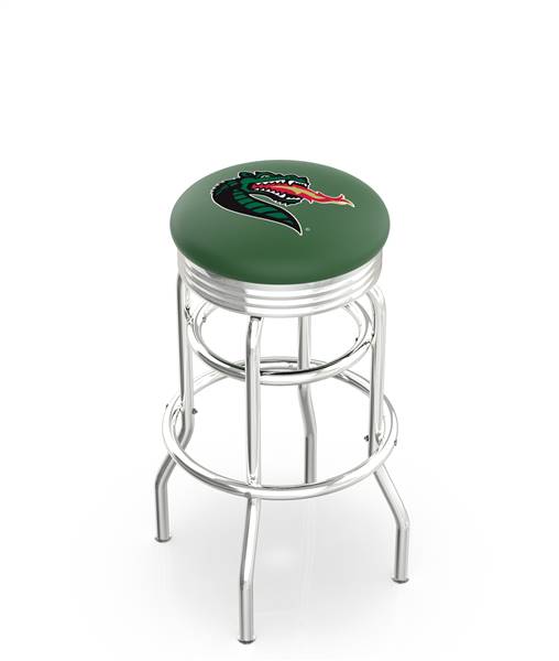  UAB 30" Double-Ring Swivel Bar Stool with Chrome Finish  