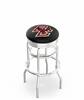  Boston College 30" Double-Ring Swivel Bar Stool with Chrome Finish  