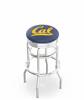  Cal 30" Double-Ring Swivel Bar Stool with Chrome Finish  