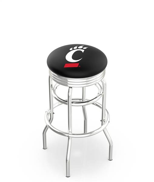  Cincinnati 30" Double-Ring Swivel Bar Stool with Chrome Finish  