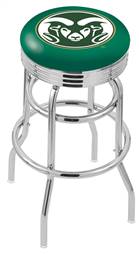  Colorado State 30" Double-Ring Swivel Bar Stool with Chrome Finish  