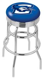  Creighton 30" Double-Ring Swivel Bar Stool with Chrome Finish  