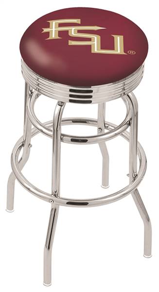  Florida State (Script) 30" Double-Ring Swivel Bar Stool with Chrome Finish  
