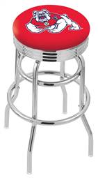  Fresno State 30" Double-Ring Swivel Bar Stool with Chrome Finish  