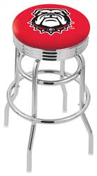  Georgia "Bulldog" 30" Double-Ring Swivel Bar Stool with Chrome Finish  