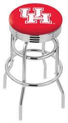  Houston 30" Double-Ring Swivel Bar Stool with Chrome Finish  