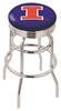  Illinois 30" Double-Ring Swivel Bar Stool with Chrome Finish  