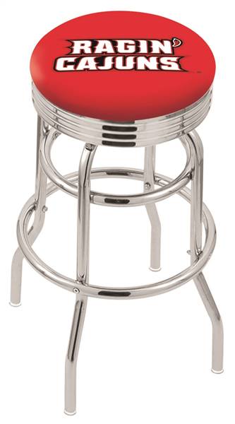  Louisiana-Lafayette 30" Double-Ring Swivel Bar Stool with Chrome Finish  