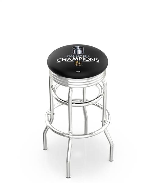 Vegas Golden Knights - 2023 Stanley Cup Champions  30" Double-Ring Swivel Bar Stool with Chrome Finish    