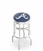  Atlanta Braves 30" Doubleing Swivel Bar Stool with Chrome Finish  