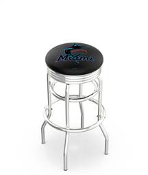  Miami Marlins 30" Doubleing Swivel Bar Stool with Chrome Finish  