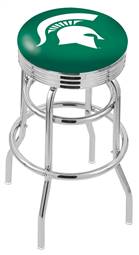  Michigan State 30" Double-Ring Swivel Bar Stool with Chrome Finish  