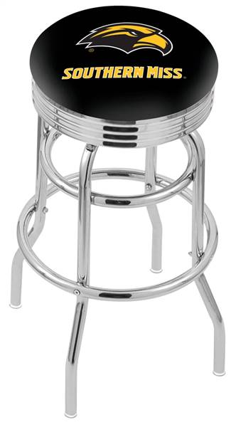  Southern Miss 30" Double-Ring Swivel Bar Stool with Chrome Finish  