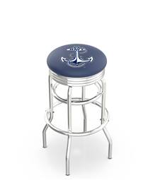 US Naval Academy (NAVY) 30" Double-Ring Swivel Bar Stool with Chrome Finish  