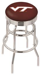  Virginia Tech 30" Double-Ring Swivel Bar Stool with Chrome Finish  