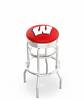  Wisconsin "W" 30" Double-Ring Swivel Bar Stool with Chrome Finish  