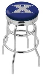  Xavier 30" Double-Ring Swivel Bar Stool with Chrome Finish  