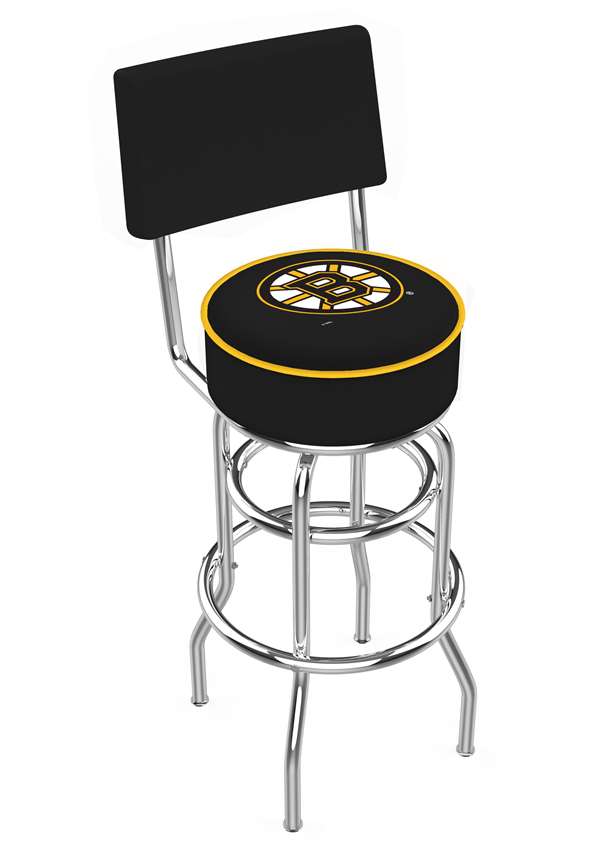 Boston Bruins 25" Double-Ring Swivel Counter Stool with Chrome Finish   