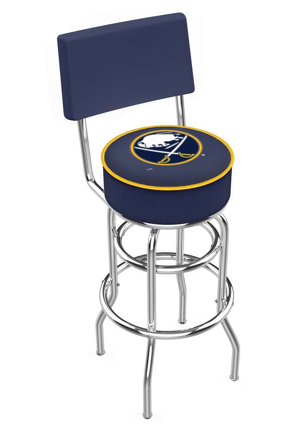 Buffalo Sabres 25" Double-Ring Swivel Counter Stool with Chrome Finish   